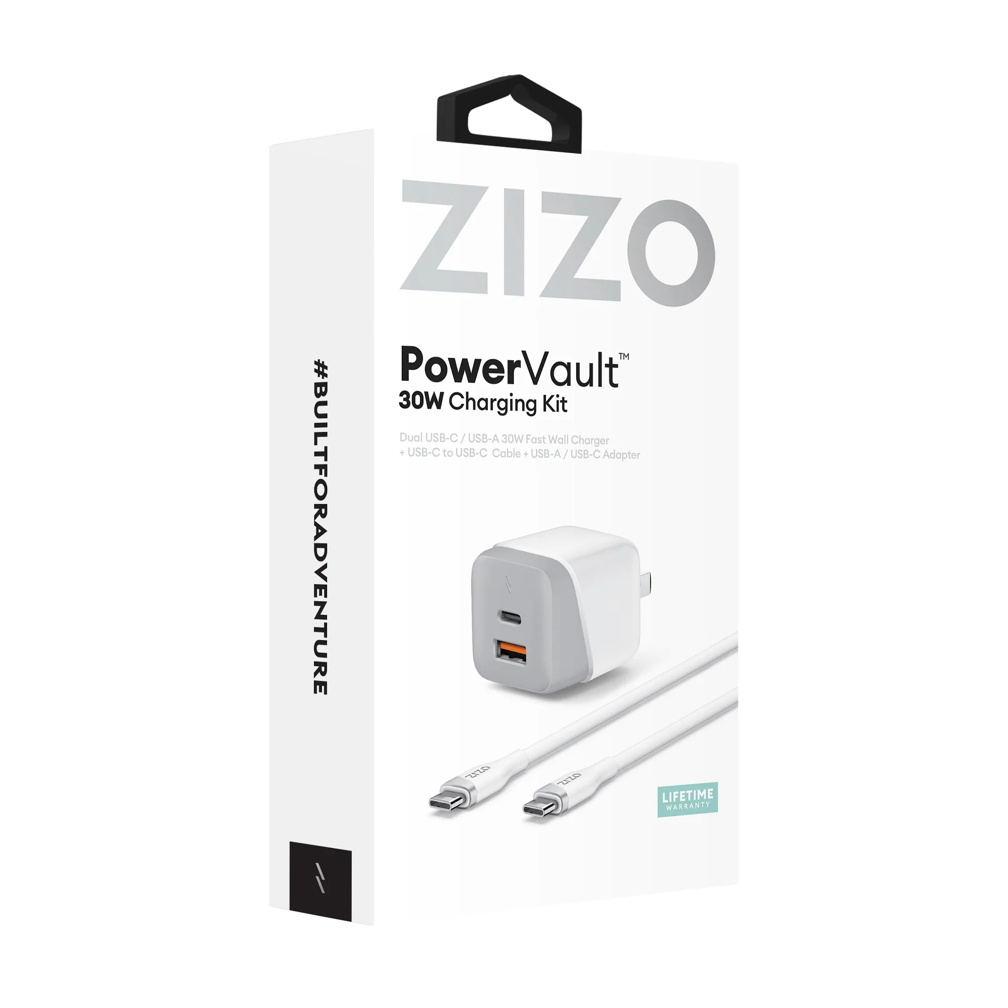 ZIZO PowerVault 30W Dual Port Wall Charger Bundle + USB-C Cable + USB-A Adapter - Image 6